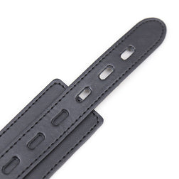 Collier soumission simili cuir 3 D-rings avec laisse chaîne — vue 8