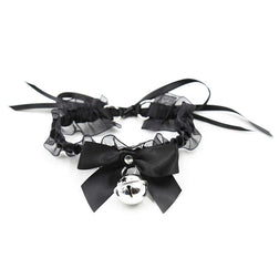 Choker sissy dentelle nœud satin et clochette — vue 2