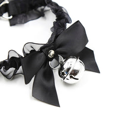 Choker sissy dentelle nœud satin et clochette — vue 4