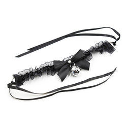 Choker sissy dentelle nœud satin et clochette — vue 5