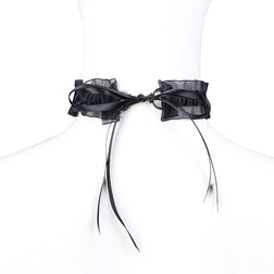 Choker sissy dentelle nœud satin et clochette — vue 9