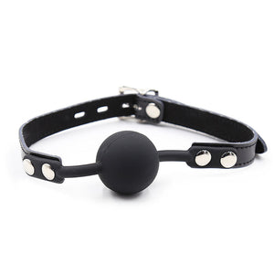 OHMAMA FETISH BAILLON BALLE EN SILICONE AVEC CEINTURE EN CUIR CADENAS INCLUS