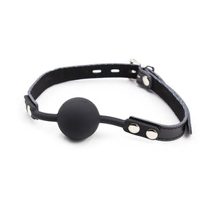 OHMAMA FETISH BAILLON BALLE EN SILICONE AVEC CEINTURE EN CUIR CADENAS INCLUS