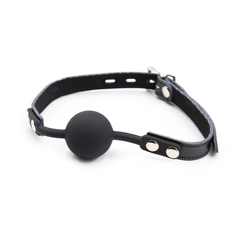OHMAMA FETISH BAILLON BALLE EN SILICONE AVEC CEINTURE EN CUIR CADENAS INCLUS
