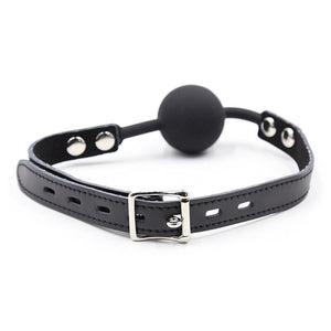 OHMAMA FETISH BAILLON BALLE EN SILICONE AVEC CEINTURE EN CUIR CADENAS INCLUS