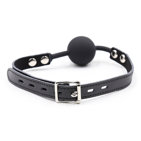 OHMAMA FETISH BAILLON BALLE EN SILICONE AVEC CEINTURE EN CUIR CADENAS INCLUS