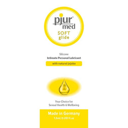 Lubrifiant silicone de la marque Pjur modèle Soft Glide + jojoba sachet 1,5 ml pour le plaisir intime.