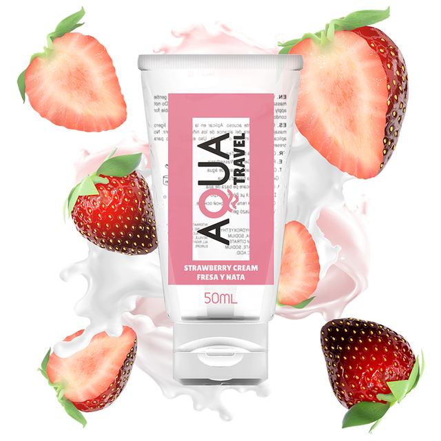 Lubrifiant aromatisé milk-shake Fraise 50 ml — Aqua Travel · Aqua Travel · Lubrifiants aromatisés
