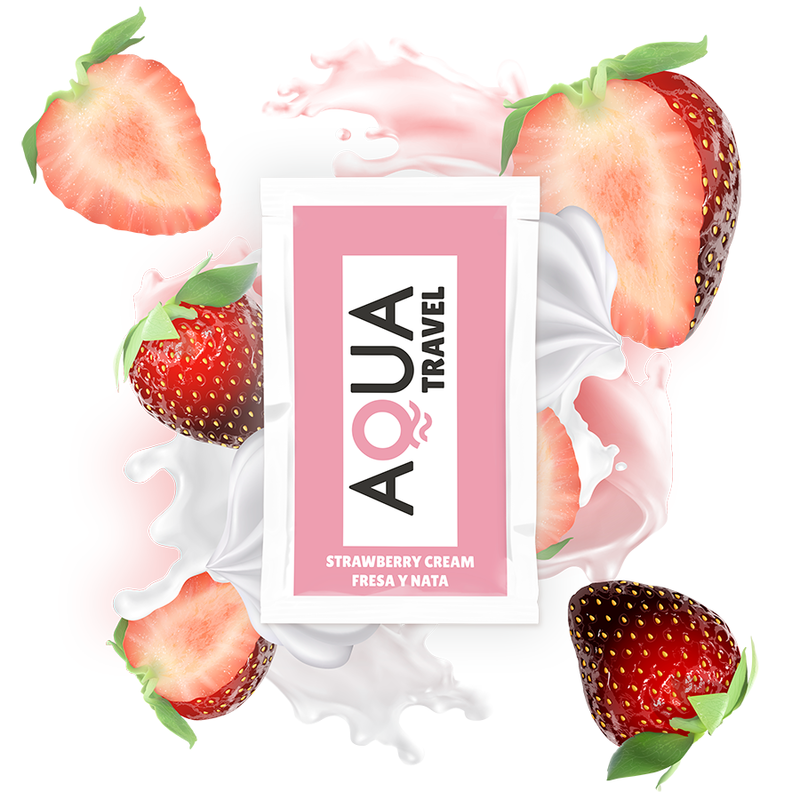 AQUA TRAVEL LUBRIFIANT A BASE D EAU SAVEUR CREME DE FRAISE 6 ML