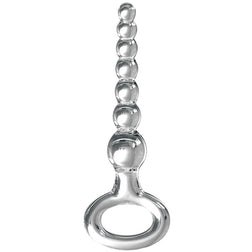 Chapelet anal Icicles Masseur anal verre à perles graduées 16,5 cm — N.67 en Verre 16.5 cm vu de face