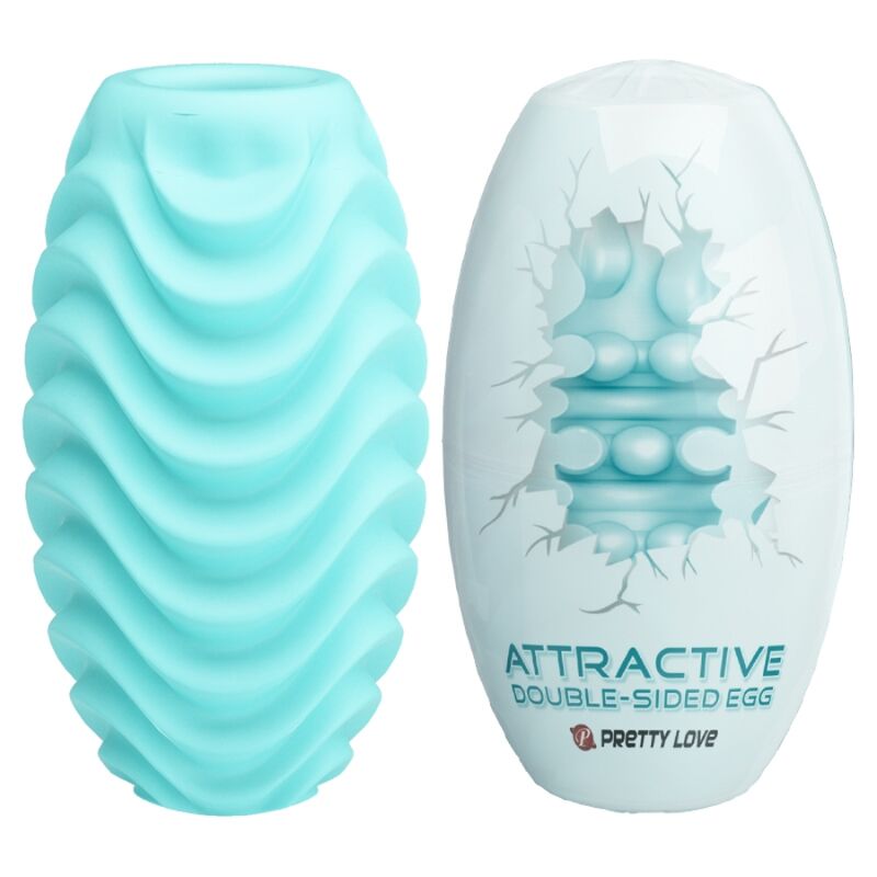 Œuf masturbateur Pretty Love Attractive turquoise et son boîtier rigide