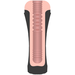 Sectional view of textured internal channel with rings and reliefs