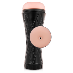 Realistic anus masturbator with textured channel and stable black structure