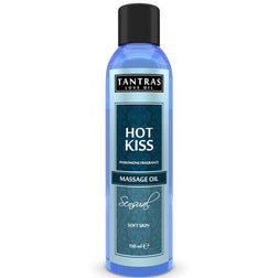 Huile de massage Tantras Hot Kiss à effet chauffant, flacon 150 ml