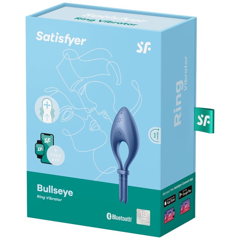 SATISFYER APPLICATION BULLSEYE RING VIBRATOR BLEU