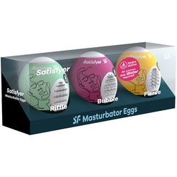 SATISFYER 3 OEUFS MASTURBATEURS RIFFLE BUBBLE FIERCE
