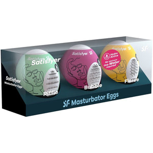 SATISFYER 3 OEUFS MASTURBATEURS RIFFLE BUBBLE FIERCE