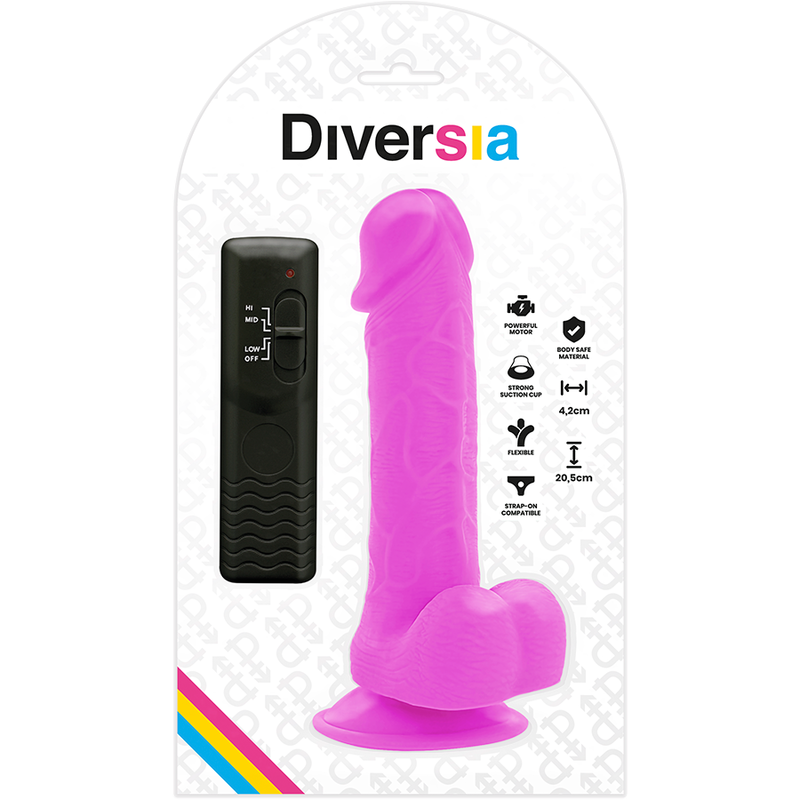 DIVERSIA DILDO VIBRANT FLEXIBLE VIOLET 205 CM O 42 CM