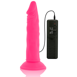 Gode rose vibrant ventouse 23 cm