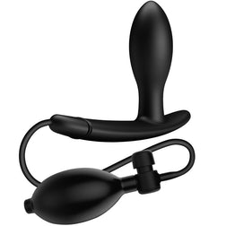 Plug anal gonflable avec pompe manuelle — Drake noir vu de face