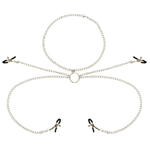 OHMAMA FETISH 4 PINCES A TETONS AVEC COLLIER CHAINE