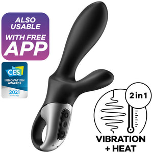 SATISFYER APPLICATION HEAT CLIMAX VIBRATEUR ANAL NOIR