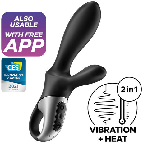 SATISFYER APPLICATION HEAT CLIMAX VIBRATEUR ANAL NOIR