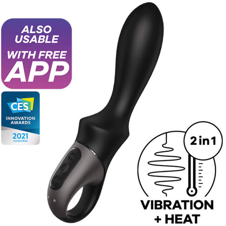 SATISFYER APPLICATION VIBRATEUR ANAL HEAT CLIMAX NOIR