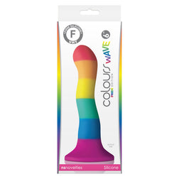 Gode silicone arc-en-ciel ondulé 17 cm — Colours Wave