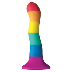 Gode réaliste Gode silicone arc-en-ciel ondulé 17 cm