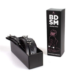 Menottes bondage simili cuir et peluche — BDSM Playing Kinky — vue 4
