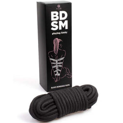 Corde de bondage shibari en coton noir 10 m