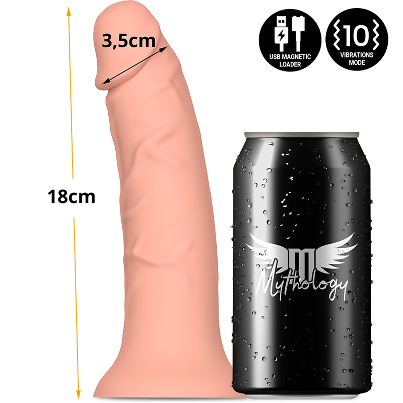Asher Original S Rechargeable Silicone Vibrating Dildo, 18 cm — image 2