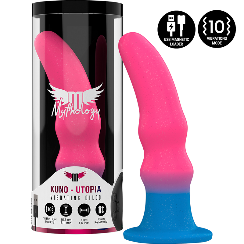 Gode silicone néon ventouse 15,5 cm — Kuno Utopia M · Mythology Fantasy Dildo · Godes Vibrants