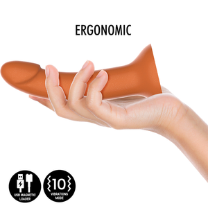 Gode vibrant semi réalise silicone ventouse 17 cm — en situation