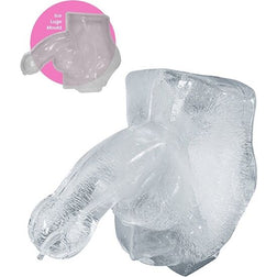 Moule à glace pénis géant en plastique transparent avec bloc de glace formé