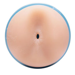Front view of the narrow opening of the realistic anus masturbator