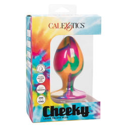 Tie-Dye-Silikon-Analplug Größe L mit Saugnapf – Detailansicht