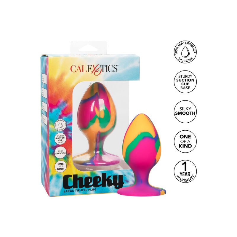 Plug silicone tie-dye taille L avec ventouse — gros plan