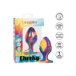 Plug spiralé silicone tie-dye avec ventouse — gros plan