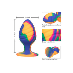 Plug spiralé silicone tie-dye avec ventouse — vue détaillée