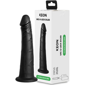 Gode réaliste silicone noir 19 cm — Keon Vac-U-Lock — vue du produit
