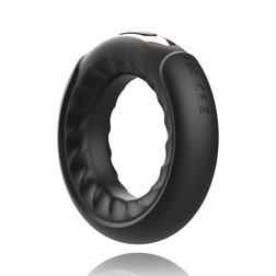 Cockring vibrant noir Adriano en silicone nervuré