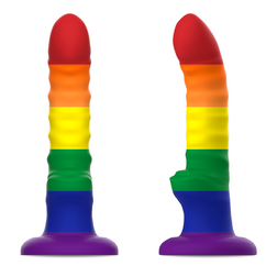 Gode silicone Pride à texture ondulée 17 cm — Colby