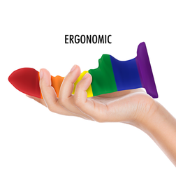 Gode silicone Pride à texture ondulée 17 cm — Colby