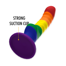 Gode silicone Pride à texture ondulée 17 cm — Colby