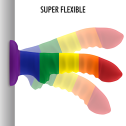 Gode silicone Pride à texture ondulée 17 cm — Colby