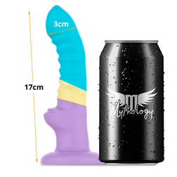 Gode silicone nervuré fantasy 17 cm tricolore — Colby