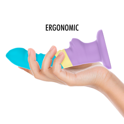 Gode silicone nervuré fantasy 17 cm tricolore — Colby