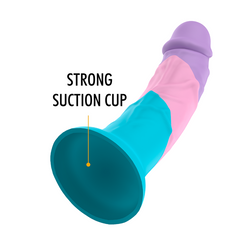 Gode réaliste silicone fantasy 18 cm tricolore — Asher